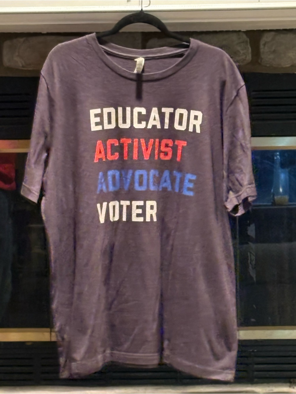 Purple Activist Graphic Tee - Educator Advocate Voter
